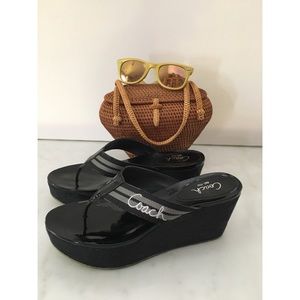 🌴Coach Gabriela Stripe Webb Platform Sandal🌴